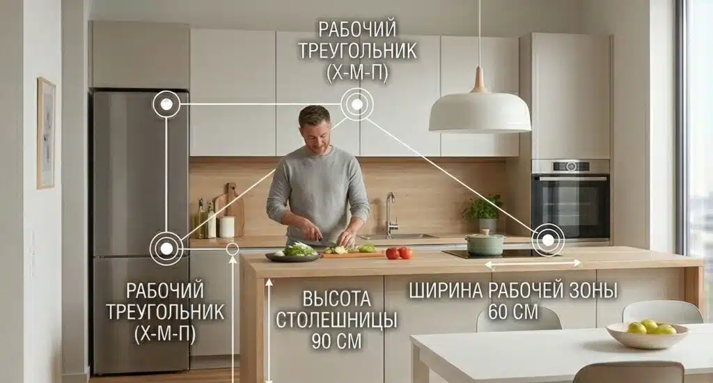 Кухня и планировка рабочего треугольника